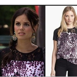 DVF Pink Black Leopard Printed Silk Blouse NWOT